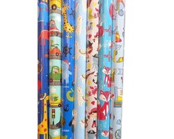 5 rollen Assortiment luxe cadeaupapier - inpakpapier voor kinderen - 200 x 70 cm