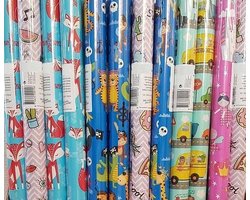 5 rollen cadeaupapier voor kinderen 200 x 70 cm