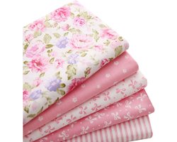5 Stuks 100% Katoen Stof - Roze Naaien Fat Quarter voor Quilten en Patchwork
