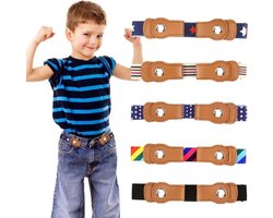 5 Stuks - Broekriem zonder gesp - Gesploze elastische riem - Verstelbare rekken riem met metalen haak - Unisex voor jeans casual en reizen - Onzichtbare elastische riem zonder gesp voor heren en dames - Meerkleurig - Textiel - 35 × 2,7 cm
