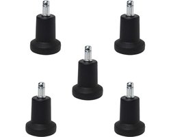 5 stuks - Bureaustoel Voeten - Glijders / Pootjes - Kunststof - Vaste Poten - Vloerdoppen voor Bureaustoel - Bureaustoel glijders / pootjes - zwart - 50*82mm