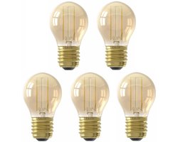 5 stuks Calex - LED - kogellamp - E27 - 3.5W - 250lm 2100K - Goud - dimbaar P45