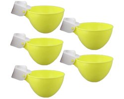 5 stuks - Gele automatische kippenwaterbekers anti-lek waterdispenser beker voor duiven, kwartelkip, eend, kalkoenen, ganzen