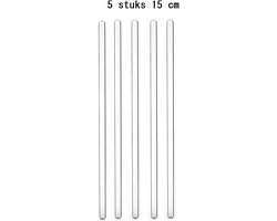 5 stuks - Glazen Roerstaaf 15CM - Ronde Roerder Voor Drank Mengen - Chemische Roerder - Coacktailstaafje - Longdrink glas
