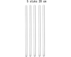 5 stuks - Glazen Roerstaaf 20CM - Ronde Roerder Voor Drank Mengen - Chemische Roerder - Coacktailstaafje - Longdrink glas