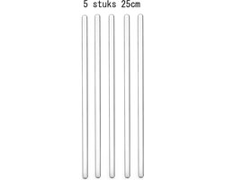 5 stuks - Glazen Roerstaaf - 25CM - Ronde Roerder Voor Drank Mengen - Chemische Roerder - Coacktailstaafje - Longdrink glas