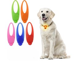 5 Stuks Honden LED Knipperlicht – LED Halsbandlamp – Veiligheidslicht – 3 Standen – Waterdicht Siliconen – Clip Op Halsband – Huisdier Veiligheidslicht Voor Wandelen – Voor Honden en Katten