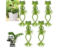 5 Stuks - Kikker Plant Stand - plantensteun - Groene Kikker Plant Ondersteunt - Schattige Kikker Bloempot Hugger Plant Klimmen Armatuur Clips - vrijstaand - Dierlijke Beeldjes Planter Pot Hanger Decoraties