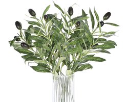 5 Stuks Kunstolijftakken - Decoratieve Simulatie Olijfboom voor Bruiloften, Tuin en Kantoor