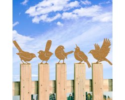 5 Stuks Metalbird Zwaluwen - Tuindecoratie Buiten - Tuin Decoratie Voor Buiten - Metalbird - Wanddecoratie - Metalen Vogels