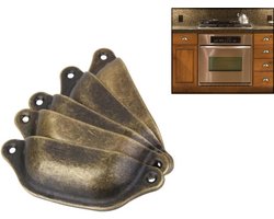 5 stuks Meubelgrepen Vintage Look | Messing Antiek Ladegreep | 70 mm Gatafstand | Schuifladen | Handgrepen voor Keukenkasten | Kastgrepen | Ladegrepen | Deurgrepen voor Keukenkasten | Kledingkast