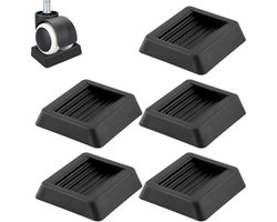 5 stuks - meubels wielstoppers - meubelpads - antislip meubelwielsleufpad - siliconen meubelstoppers - voor tapijt of harde vloeren (zwart)