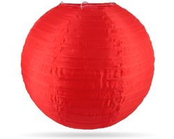 5 stuks Nylon lampion rood 35 cm - onverlicht - weerbestendig voor buiten in tuin