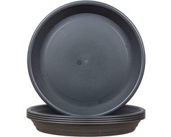 5 stuks planten schotels plastic plantenpot schotels bloempot druppelbakken voor binnen- en buitenplanten - grijs, 14 cm