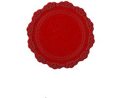 5 stuks ronde placemats met een diameter van 10 cm, kanten siliconen placemat, afwasbaar, waterdichte placemat, antislip placemat, voor eettafel, keuken, rood