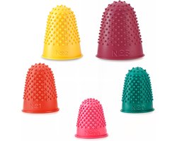 5 Stuks Rubbermatige Vingers - Tip Siliconen Hot Vingerbeschermers Covers - Rubber Vingerhoedjes Dikke Herbruikbare Vingerbeschermers voor Geld Tellen, Collating Schrijven Sorteren in 5 Maten en Kleuren