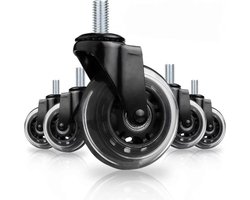 5 stuks Transparante Bureaustoel wieltje- Zwenkwielen - Beschermende Bureaustoelwielen – Bureaustoel Wielen - Wieltjes voor Stoelen - voor Harde Vloer - bureaustoel mat