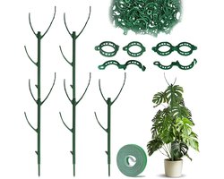 5 stuks Verstelbare Plantsteunpalen – Stapelbaar Binnen & Buiten met Klemmen – Geschikt voor Monstera en Klimplanten – Duurzame Tuinaccessoires