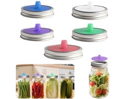 5 stuks - weckpotten - fermentatiepot - weck - wekpotten - Dekseltjes voor fermentatie en botteling - 86 mm in diameter en 2 cm hoog