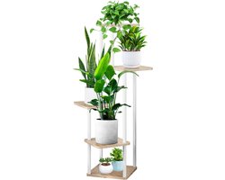 5 Tier Plant Stand - 106 cm Tall Planter Shelf - Wooden Plant Rack - Ladder Plant Holder for Living Room - Patio - Balcony - Boho Style - Home Decoration - Garden Plant Pot