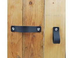 5 x Handgreep zwart leer - complete set