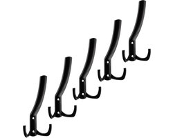 5 x Kapstokhaken JULIE groot (143 x 76 x 67 mm) zwart Wandhaken van SOTECH