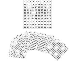 50 Bladen - Ronde Stickers - Zelfklevende Genummerde Labels - Nummerlabels van 1 tot 100 - Voor Voorraad - Opslag - Organisatie (Wit)