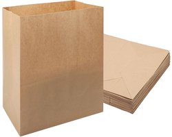 50 Bruine Broodzakken Kraftpapier Zakken - Groot, Papieren Zakjes en Zakken