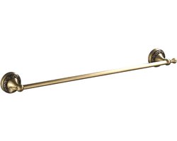 50 cm (20 inch) Handdoekstang Antiek Messing Prachtig Patroon Snijwerk Rail Enkele Handdoekhouder Organizer voor Badkamer Keuken Accessoires Wandgemonteerd, Geborsteld Brons