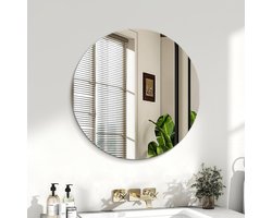50 cm frameloze ronde badkamerspiegel - wandgemonteerde HD-glazen cirkel spiegel - moderne decoratieve wandspiegel voor badkamer slaapkamer woonkamer hal - 50 cm