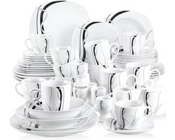 50-delige porseleinen tafelservies set voor een stijlvolle eettafel