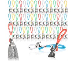 50 handdoekhouderclips voor badkamer en keuken - kleurrijke kunststof en metaal clips voor handdoeken en pannenlappen