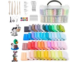 50 kleuren polymeerklei kleiset met sculptools en sieradenaccessoires - niet plakkerig en niet giftig - ideaal cadeau voor kinderen - kerst- en verjaardagscadeau