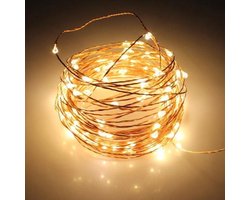 50 LED lichtsnoer koperdraad warm wit