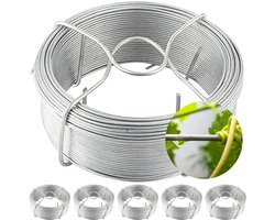 50 m x 1,1 mm x 6 stuks binddraad draad zilver draadspoel verzinkt tuindraad bloemdraad plantendraad knutseldraad hekdraad