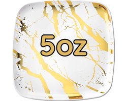 50 Marble design Herbruikbare feest borden 5oz - goud en wit Premium borden - verjaardag, feesten, bbq enz - wegwerp vierkante borden