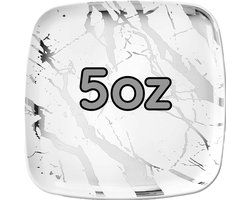 50 Marble design Herbruikbare feest borden 5oz - zilver en wit Premium borden - verjaardag, feesten, bbq enz - wegwerp vierkante borden