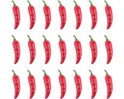 50 mini kunstmatige rode chili - nep hete peper simulatie - klein schuim groente - realistisch voor fotografische rekwieten - keukentafel decoratie - kast ornament - feest decoratie