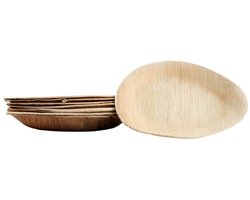 50 ovale borden van palmbladeren, afmeting 21 cm