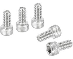 50 stuks 304 roestvrij stalen cilinderschroeven met binnenzeskant schroeven #4-40 x 1/4", UNC grove volledige schroefdraad cilinderkopschroeven set voor mechanische auto fiets meubels, zilver