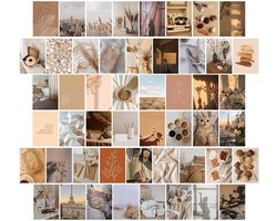 50 Stuks Boho Stijl Collage Print Set, Premium Wanddecoratie, Aesthetic Foto's en Kaarten voor Slaapkamer en Interieur