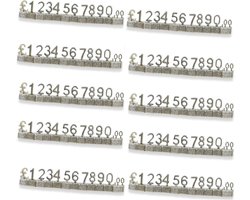 50 Stuks Digitale Prijskaartjes 3D Metalen Rekken Verstelbare Prijs Kubus Kit voor Winkel Display en Sieraden Etiketten in Zilver