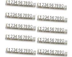 50 Stuks Digitale Prijskaartjes 3D Metalen Rekken Verstelbare Prijs Kubus Kit voor Winkel Display en Sieraden Etiketten in Zilver