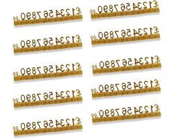 50 Stuks Digitale Prijskaartjes 3D Metalen Rekken Verstelbare Prijs Kubus Kit voor Winkel Display, Sieraden en Horloge Presentatie, Prijsmarker Labels Goud