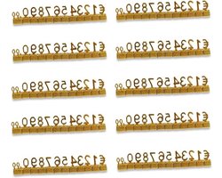 50 Stuks Digitale Prijskaartjes 3D Metalen Rekken Verstelbare Prijs Kubus Kit voor Winkel Display, Sieraden en Horloge Presentatie, Prijsmarker Labels in Goud