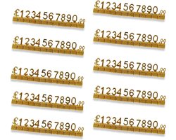 50 Stuks Digitale Prijslabels - 3D Metalen Rekken voor Verstelbare Prijscubes voor Winkel, Sieraad en Horloge Presentatie, Prijsmarkering en Labels in Goud