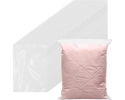 50 Stuks Doorzichtige Ritszakken Groot, 50 x 60 cm Sluitbare Plastic Tassen voor Kleding, Dekens en Handdoeken Opberging