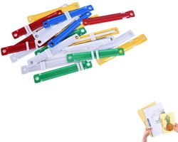 50 stuks - Inbindstrips voor documenten - 2-gaats ordnerpapiersluitingen - 17,5 cm inbindring - Gekleurde ordnerclips - Papierbinders - Praktisch voor kantoorinrichting - Kantoormapgespen - Geschikt voor losbladig en kantoor (willekeurige kleuren)