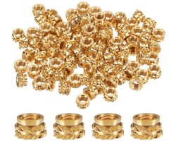 50 Stuks M3 Draad Inserts van Messing voor Heat Set, M3x3mm, OD 5mm, Ribbel Persmoeren voor 3D Printen en Meubelmontage