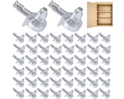 50 Stuks Plankpennen, Geschikt voor IKEA Billy Boekenkast (Artikelnummer 131372), Plankdragerpennen van Gelegeerd Materiaal Vervangende Kastpennen Boekenplankaccessoires (Zilver)